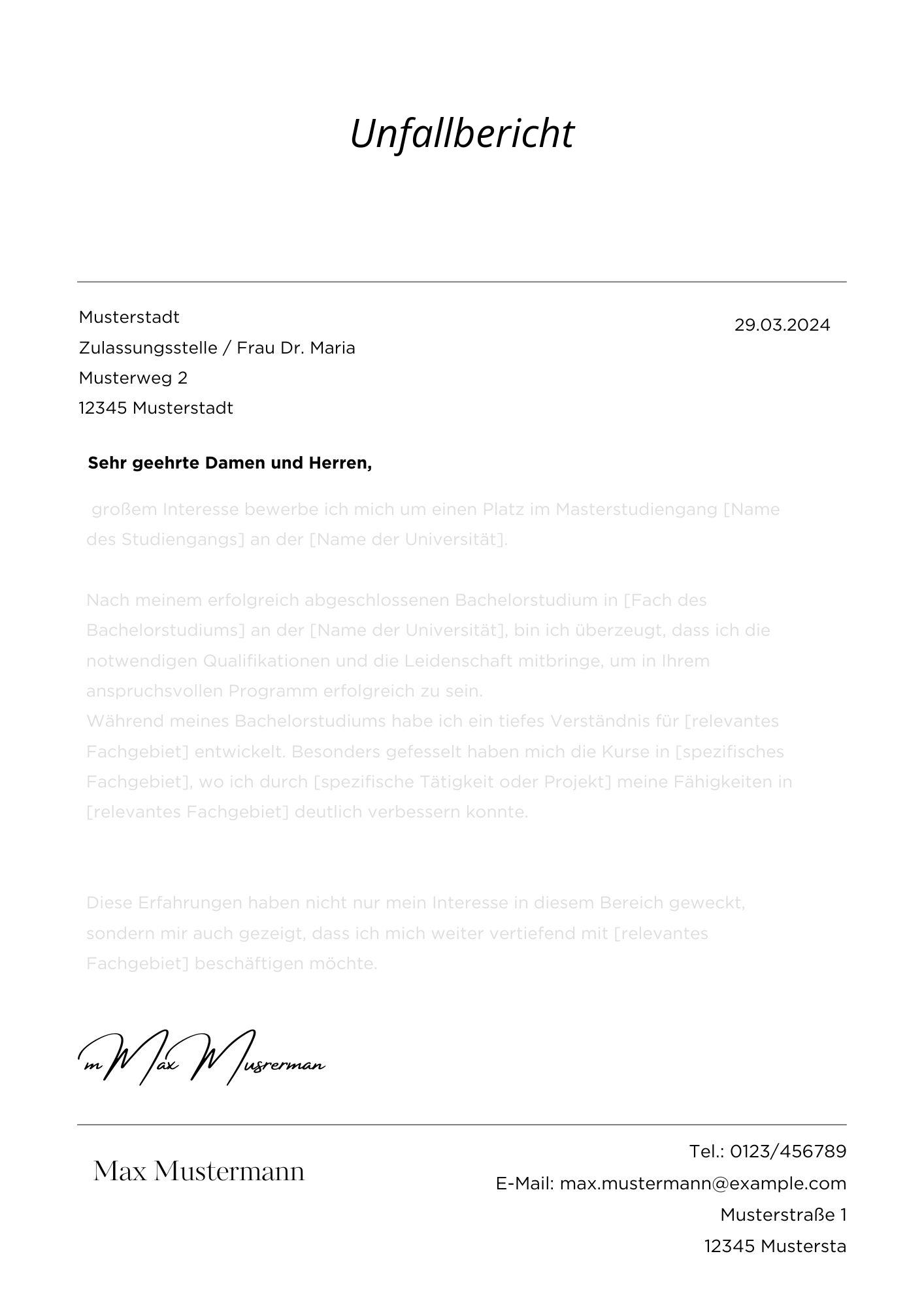 Unfallbericht